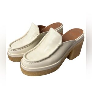Like New Chloe Jamie Loafer Mules White Size 40